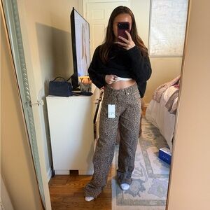 Zara Brown Animal Print Jeans